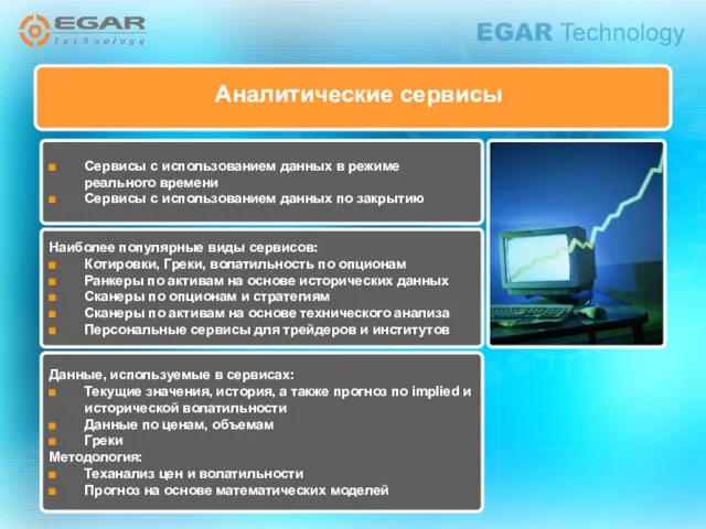 Аналитические сервисы Наиболее популярные виды сервисов: Котировки, Греки, волатильность по опционам Ранкеры