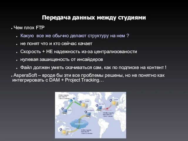 Передача данных между студиями Чем плох FTP Какую все же обычно делают