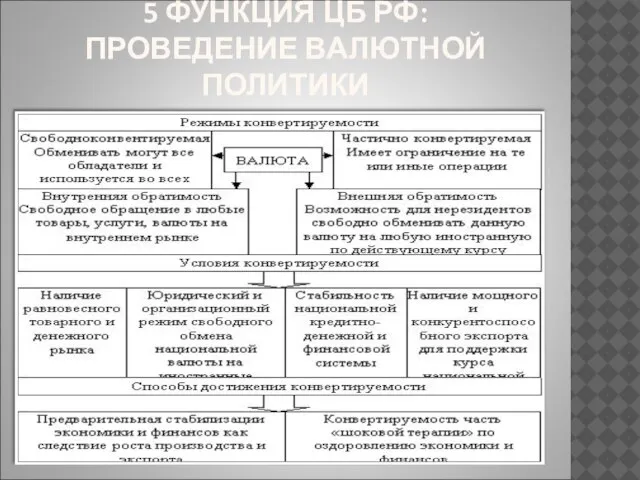 5 ФУНКЦИЯ ЦБ РФ: ПРОВЕДЕНИЕ ВАЛЮТНОЙ ПОЛИТИКИ