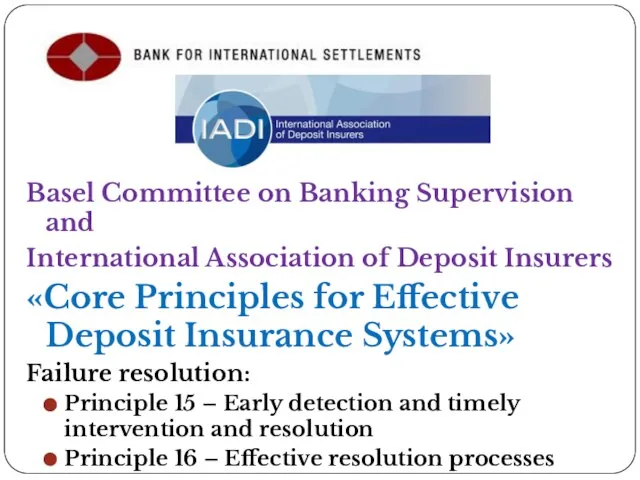 Basel Committee on Banking Supervision and International Association of Deposit Insurers «Core
