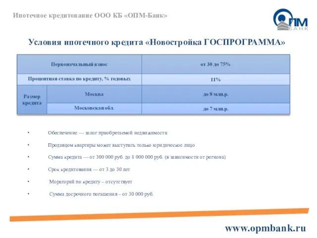 Обеспечение — залог приобретаемой недвижимости Продавцом квартиры может выступать только юридическое лицо