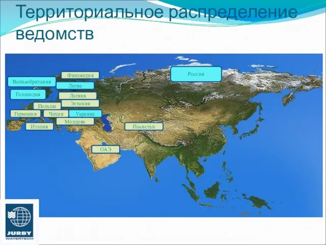 Территориальное распределение ведомств Великобритания Россия Голландия Литва Украина Латвия Финляндия Эстония Молдова