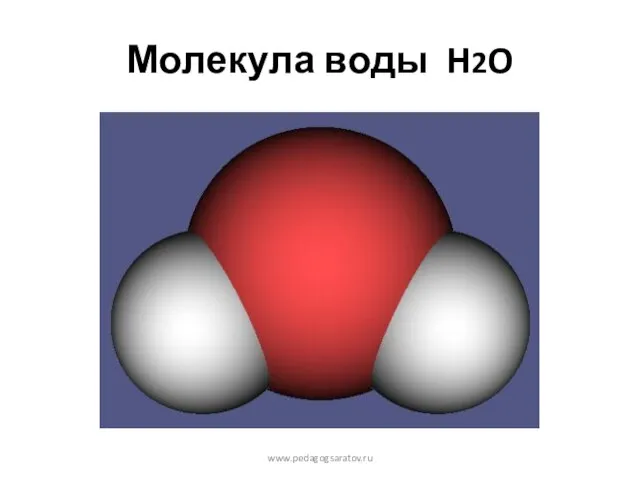 Молекула воды H2O www.pedagogsaratov.ru