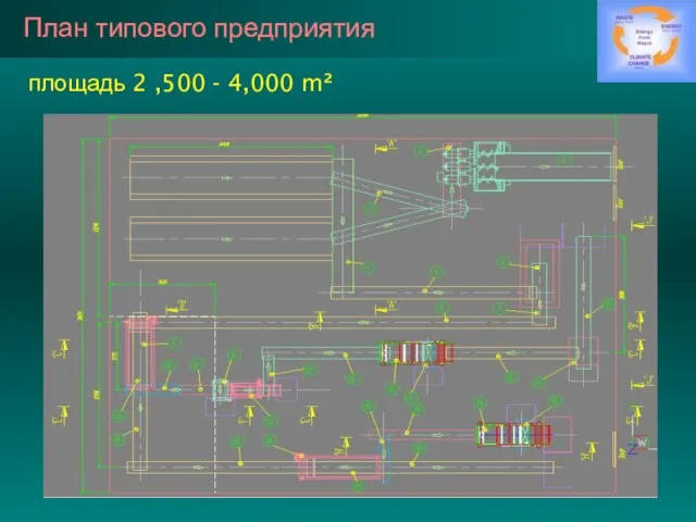 План типового предприятия площадь 2 ,500 - 4,000 m²