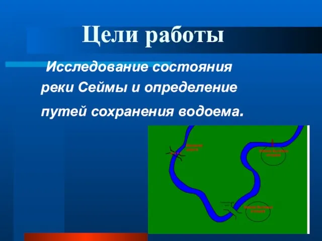 Исследование состояния реки Сеймы и определение путей сохранения водоема. Цели работы