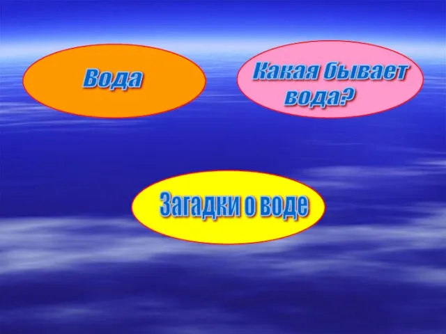 Загадки о воде Вода Какая бывает вода?