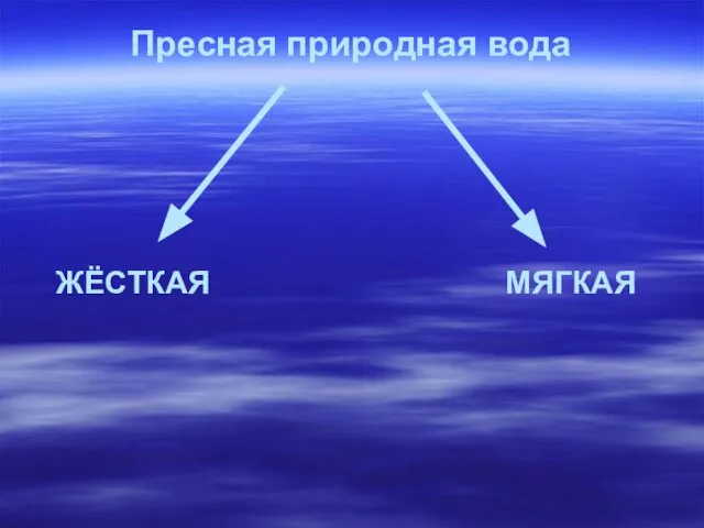 Пресная природная вода ЖЁСТКАЯ МЯГКАЯ