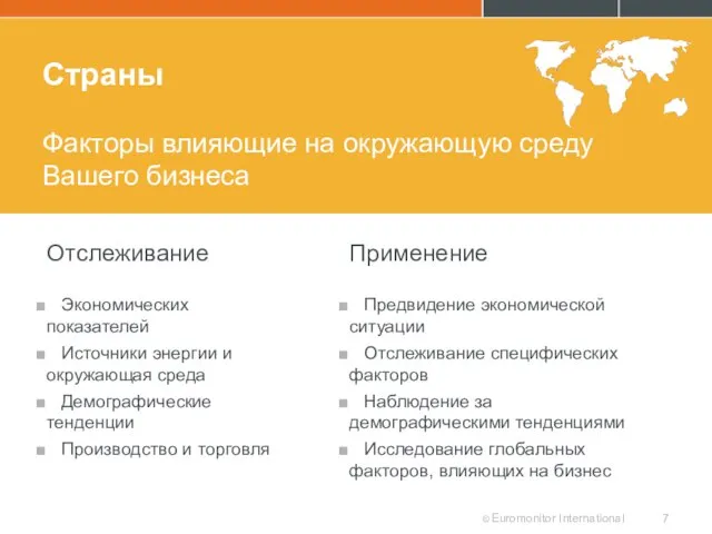 Страны Факторы влияющие на окружающую среду Вашего бизнеса Отслеживание Экономических показателей Источники