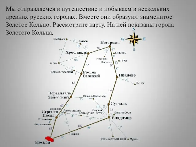 Мы отправляемся в путешествие и побываем в нескольких древних русских городах. Вместе