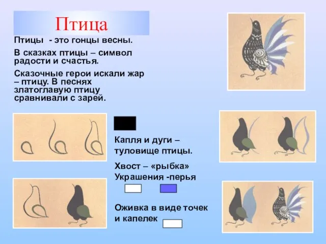 Птица Птицы - это гонцы весны. В сказках птицы – символ радости