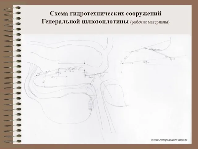 Схема гидротехнических сооружений Генеральной шлюзоплотины (рабочие материалы)