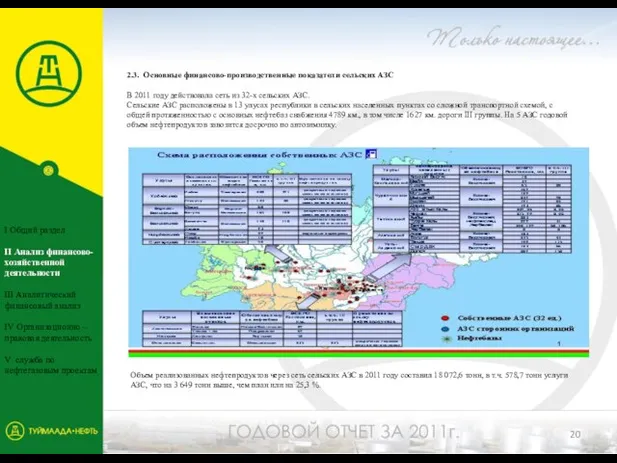 2.3. Основные финансово-производственные показатели сельских АЗС В 2011 году действовала сеть из