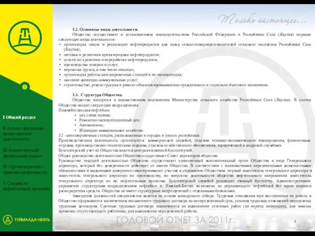 1.2. Основные виды деятельности. Общество осуществляет в установленном законодательством Российской Федерации и