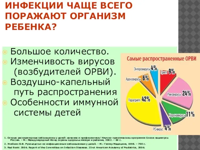 Большое количество. Изменчивость вирусов (возбудителей ОРВИ). Воздушно-капельный путь распространения Особенности иммунной системы