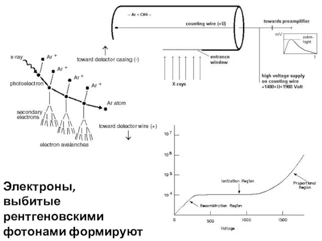 Электроны, выбитые рентгеновскими фотонами формируют токовые фронты - события