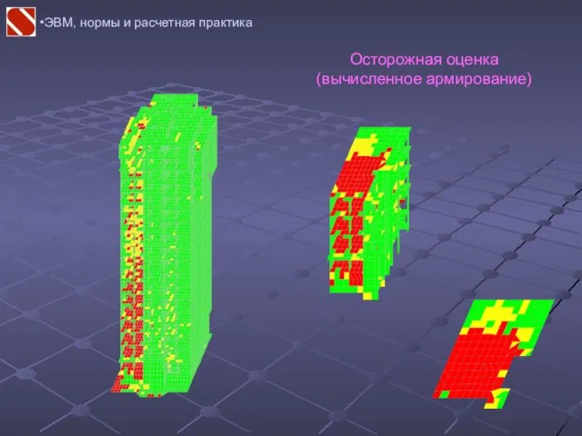 ЭВМ, нормы и расчетная практика Осторожная оценка (вычисленное армирование)