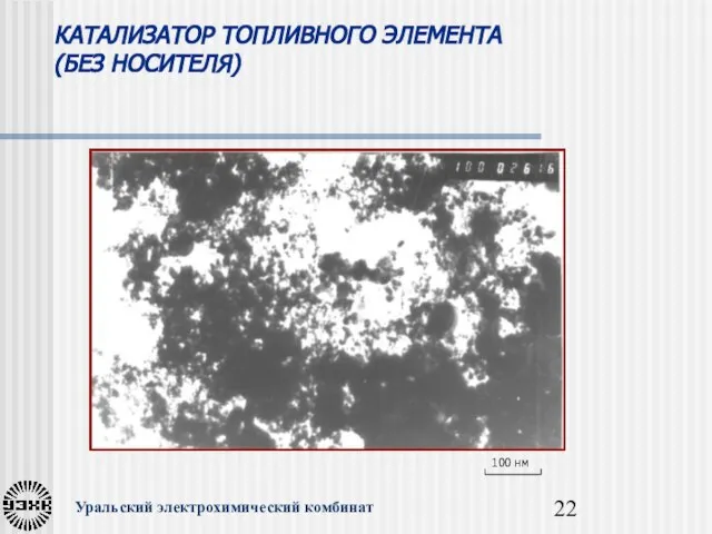 КАТАЛИЗАТОР ТОПЛИВНОГО ЭЛЕМЕНТА (БЕЗ НОСИТЕЛЯ) Уральский электрохимический комбинат 100 нм