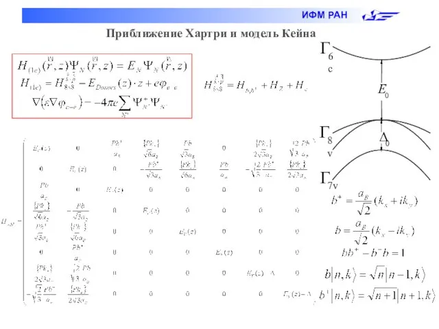 Приближение Хартри и модель Кейна