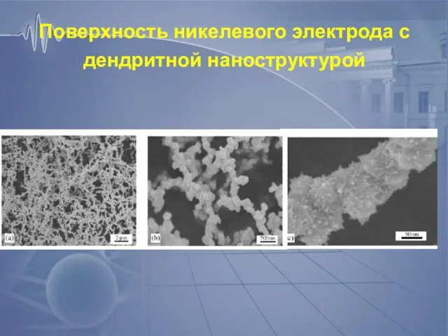 Поверхность никелевого электрода с дендритной наноструктурой