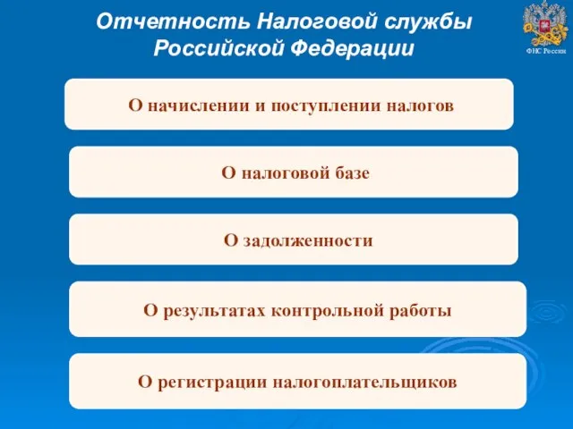 Отчетность Налоговой службы Российской Федерации О результатах контрольной работы О задолженности О