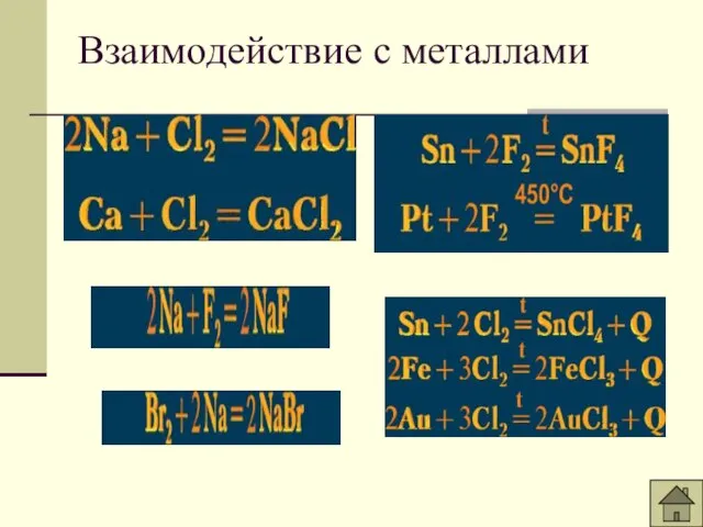 Взаимодействие с металлами