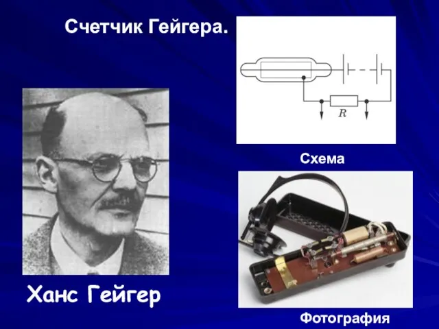 Счетчик Гейгера. Схема Фотография Ханс Гейгер