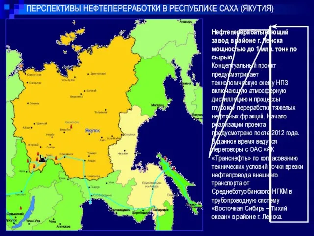 ПЕРСПЕКТИВЫ НЕФТЕПЕРЕРАБОТКИ В РЕСПУБЛИКЕ САХА (ЯКУТИЯ) Нефтеперерабатывающий завод в районе г. Ленска