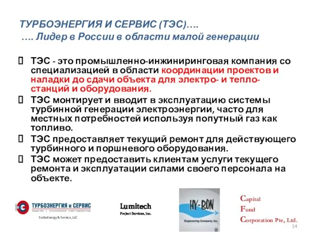 ТЭС - это промышленно-инжиниринговая компания со специализацией в области координации проектов и