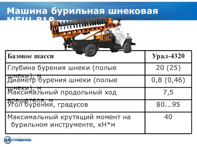 Машина бурильная шнековая МБШ-818