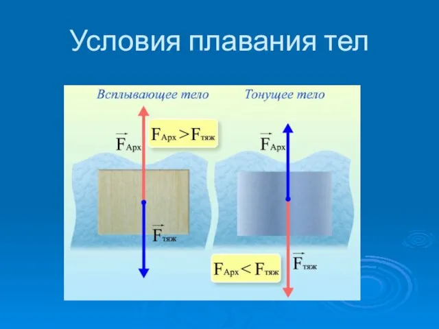 Условия плавания тел