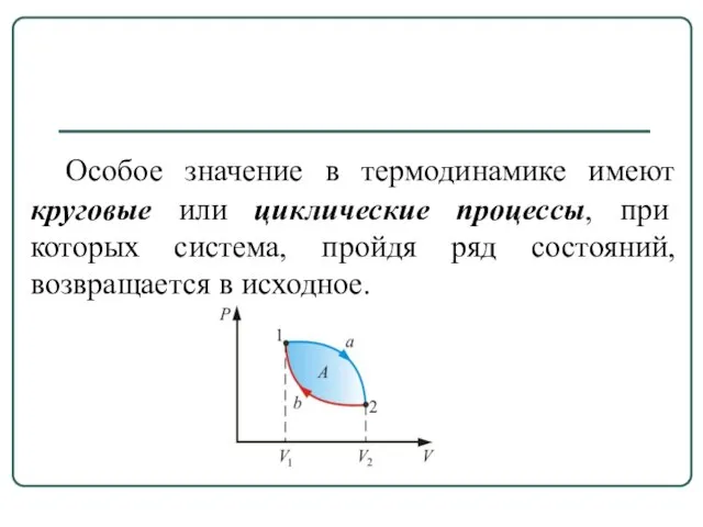 Особое значение в термодинамике имеют круговые или циклические процессы, при которых система,