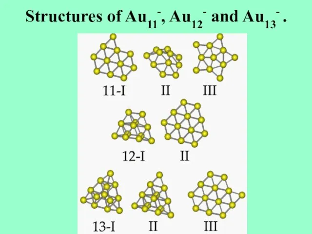 Structures of Au11-, Au12- and Au13- .