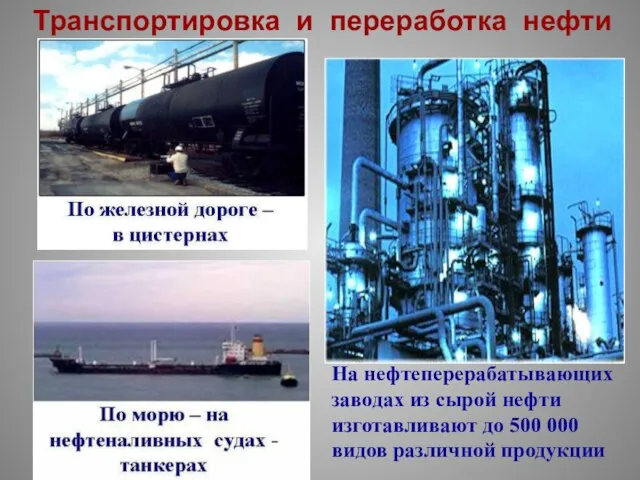 Транспортировка и переработка нефти