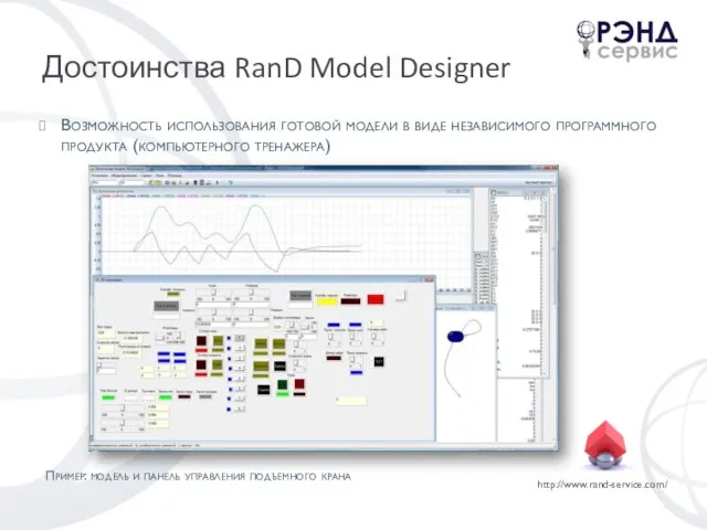 Достоинства RanD Model Designer Возможность использования готовой модели в виде независимого программного