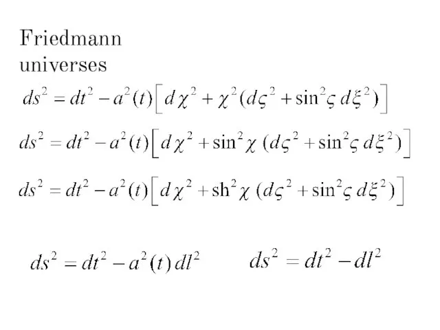 Friedmann universes