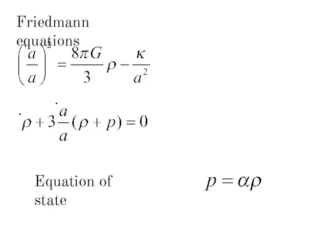 Friedmann equations Equation of state