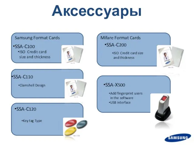 Аксессуары Samsung Format Cards SSA-X500 SSA-C100 SSA-C110 SSA-C120 SSA-C200 Add fingerprint users