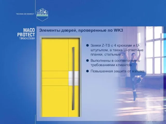 Элементы дверей, проверенные по WK3 Замки Z-TS с 4 крюками и U-штульпом,