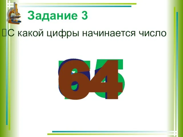 Задание 3 С какой цифры начинается число 8 5 7 5 9 1 6 4