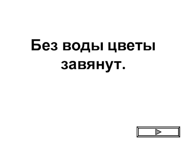 Без воды цветы завянут.