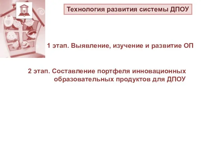 1 этап. Выявление, изучение и развитие ОП 2 этап. Составление портфеля инновационных