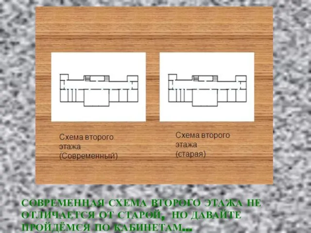СОВРЕМЕННАЯ СХЕМА ВТОРОГО ЭТАЖА НЕ ОТЛИЧАЕТСЯ ОТ СТАРОЙ, НО ДАВАЙТЕ ПРОЙДЁМСЯ ПО КАБИНЕТАМ…