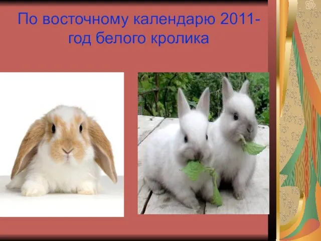По восточному календарю 2011- год белого кролика