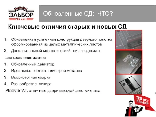 Обновленная усиленная конструкция дверного полотна, сформированная из целых металлических листов Дополнительный металлический