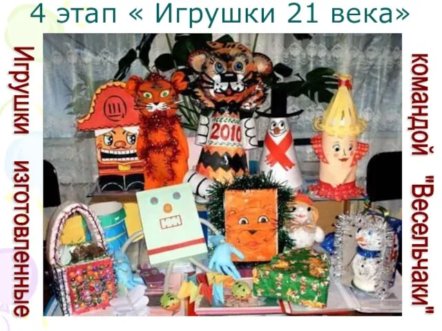 4 этап « Игрушки 21 века» Игрушки изготовленные командой "Весельчаки"