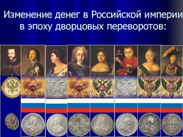 Изменение денег в Российской империи в эпоху дворцовых переворотов: