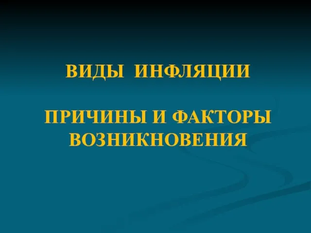 ВИДЫ ИНФЛЯЦИИ ПРИЧИНЫ И ФАКТОРЫ ВОЗНИКНОВЕНИЯ