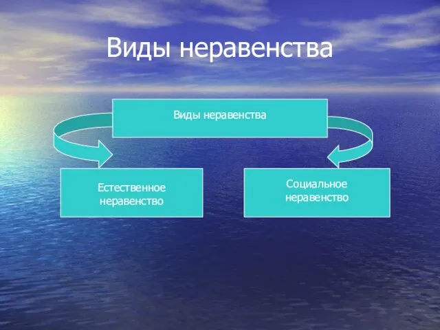 Виды неравенства Виды неравенства Естественное неравенство Социальное неравенство