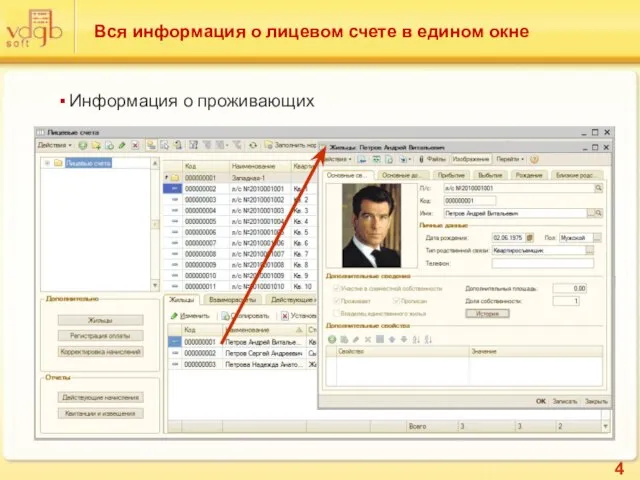 Вся информация о лицевом счете в едином окне Информация о проживающих