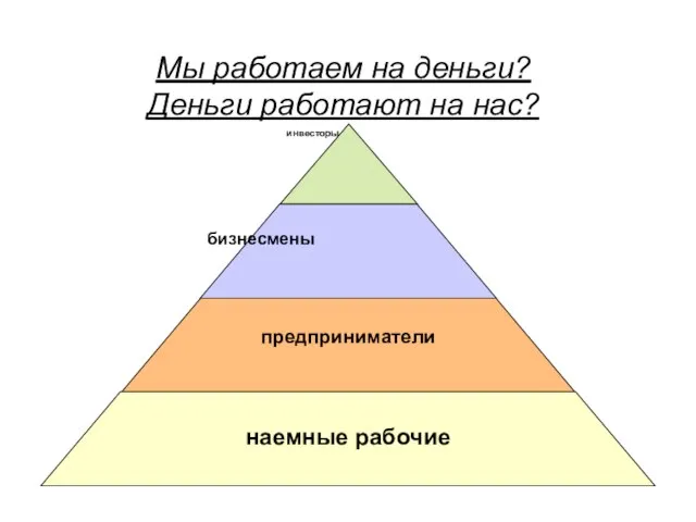 Мы работаем на деньги? Деньги работают на нас?